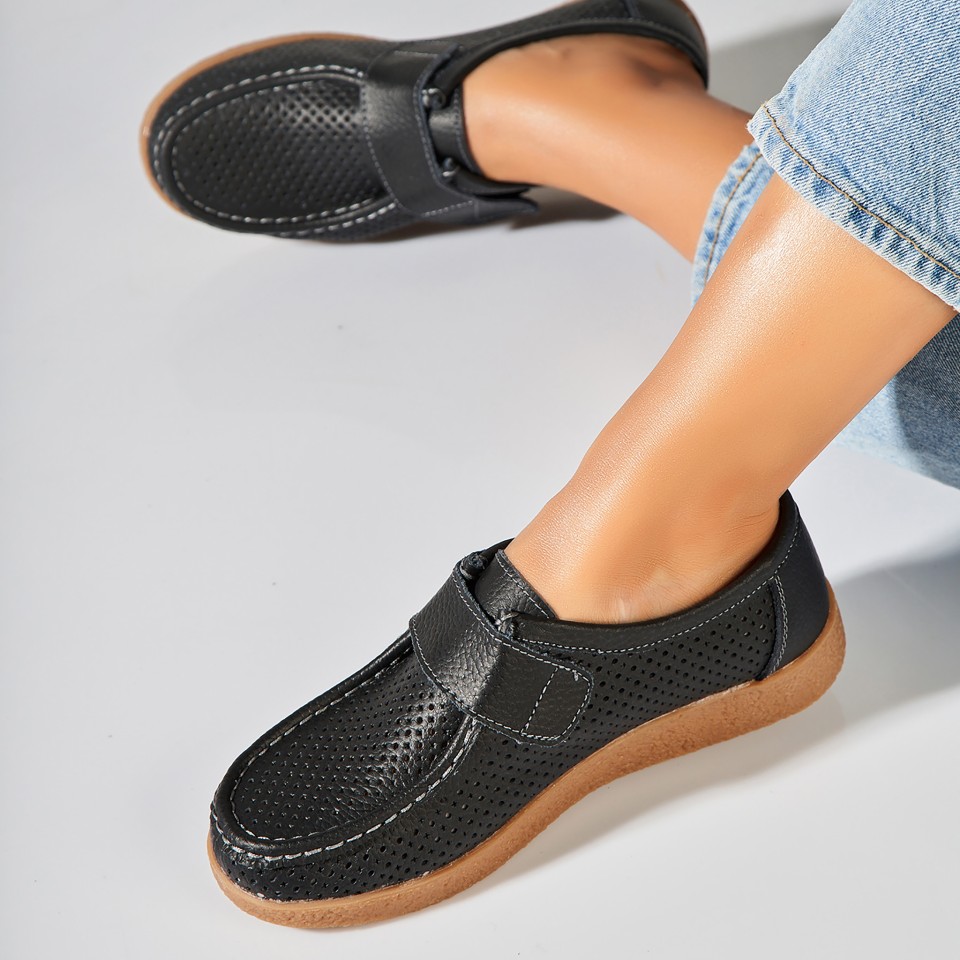 Poze Mocasini dama Piele Naturala Negri Takari