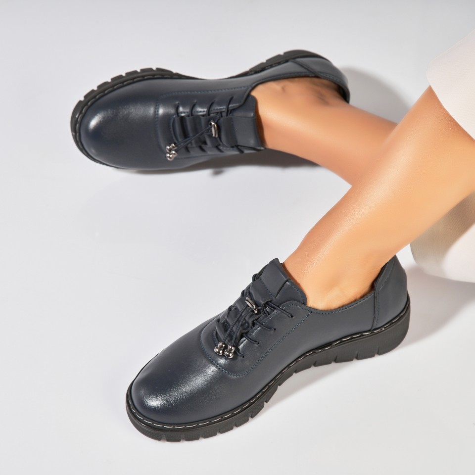 Poze Pantofi dama casual Albastri din Piele Ecologica Ettel