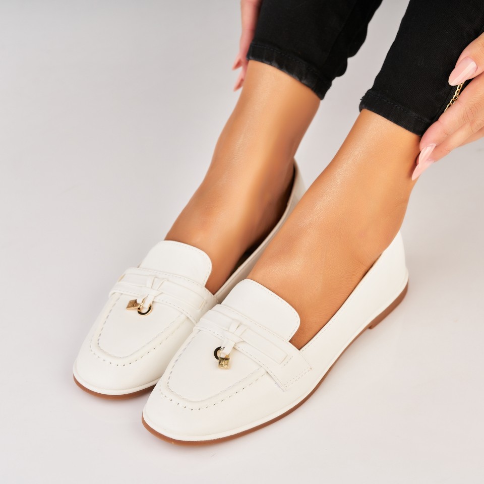 Poze Pantofi dama casual Albi din Piele Ecologica Sadaf