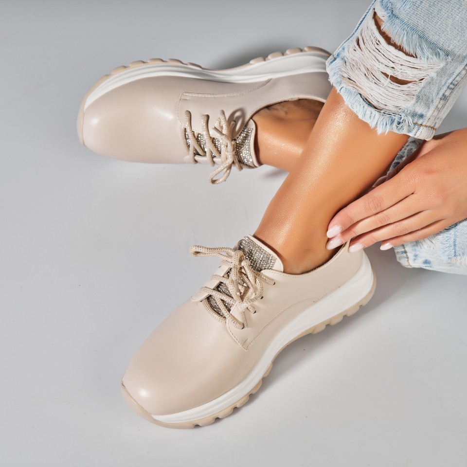 Poze Pantofi dama casual Bej din Piele Ecologica Elisa
