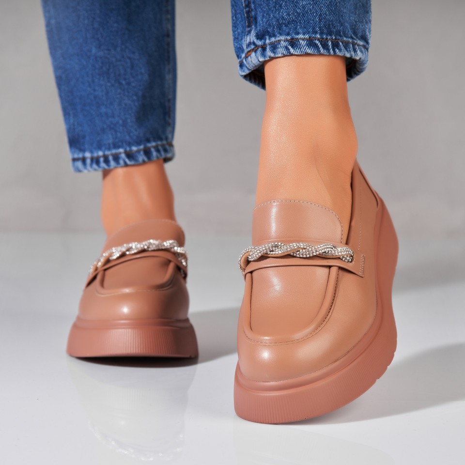 Poze Pantofi dama casual Kaki din Piele Ecologica Rena