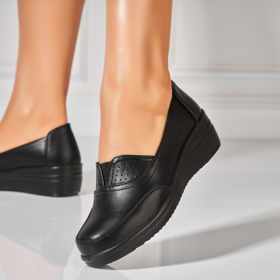 Poze Pantofi dama casual Negri din Piele Ecologica Alessa