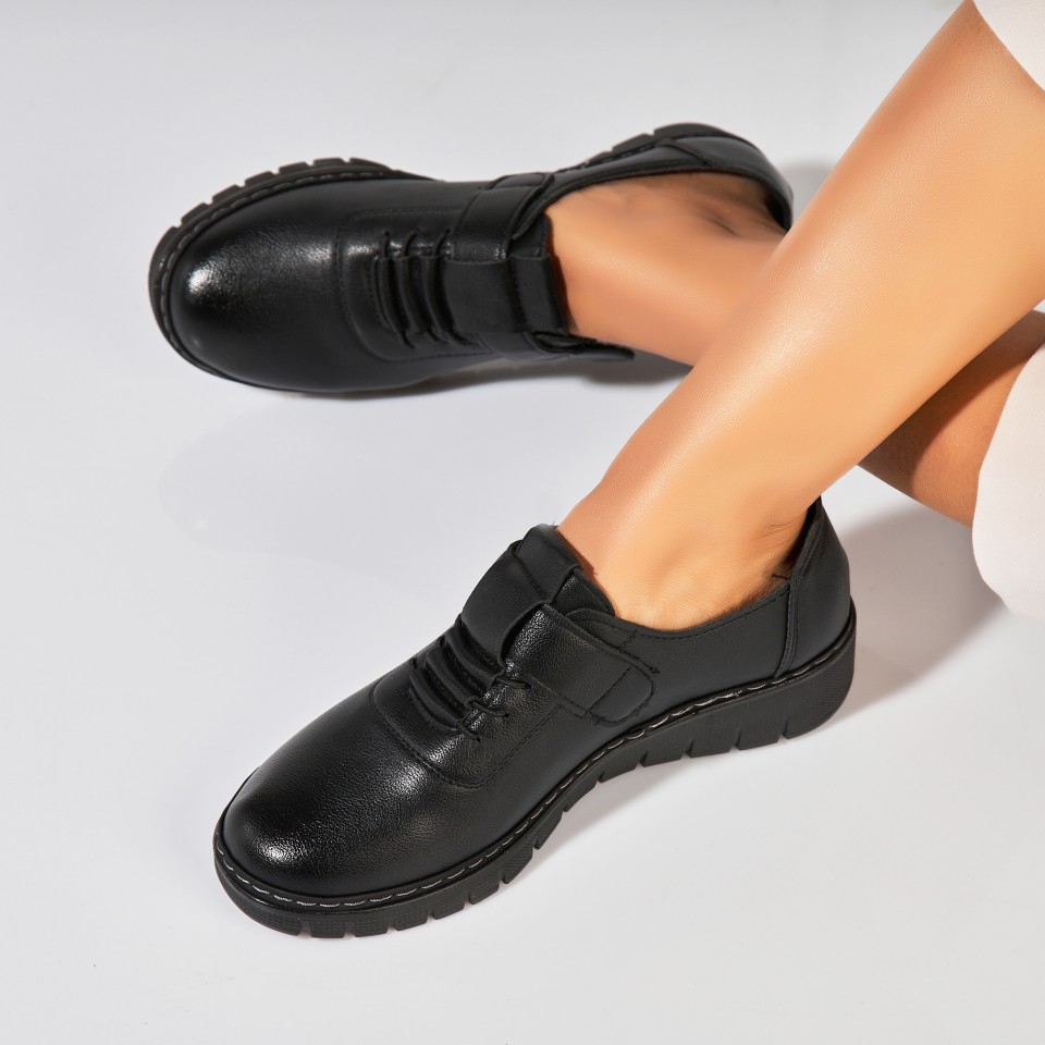 Pantofi Dama Casual Negri Din Piele Ecologica Azya