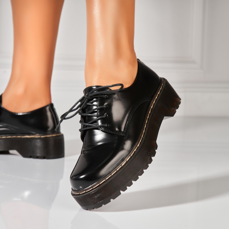 Pantofi Dama Casual Negri Din Piele Ecologica Bradyn
