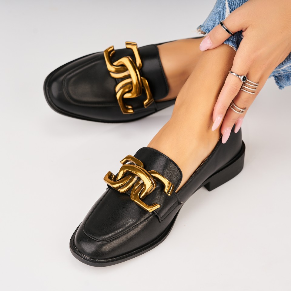 Poze Pantofi dama casual Negri din Piele Ecologica Esteff