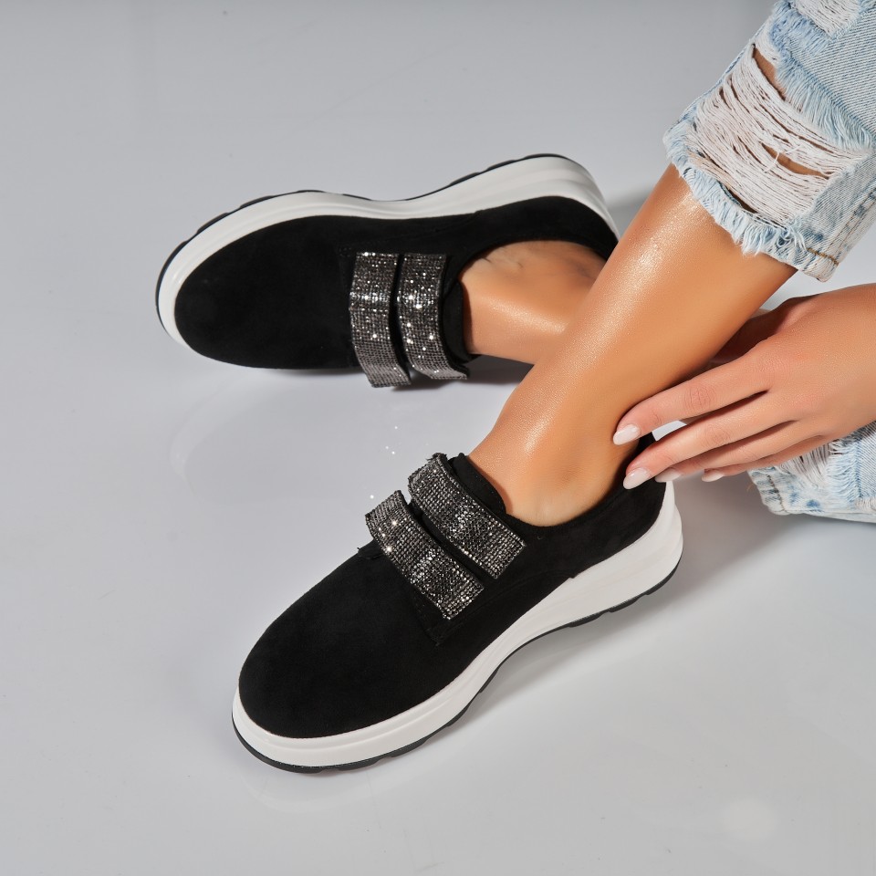 Poze Pantofi dama casual Negri din Piele Ecologica Intoarsa Alaia2