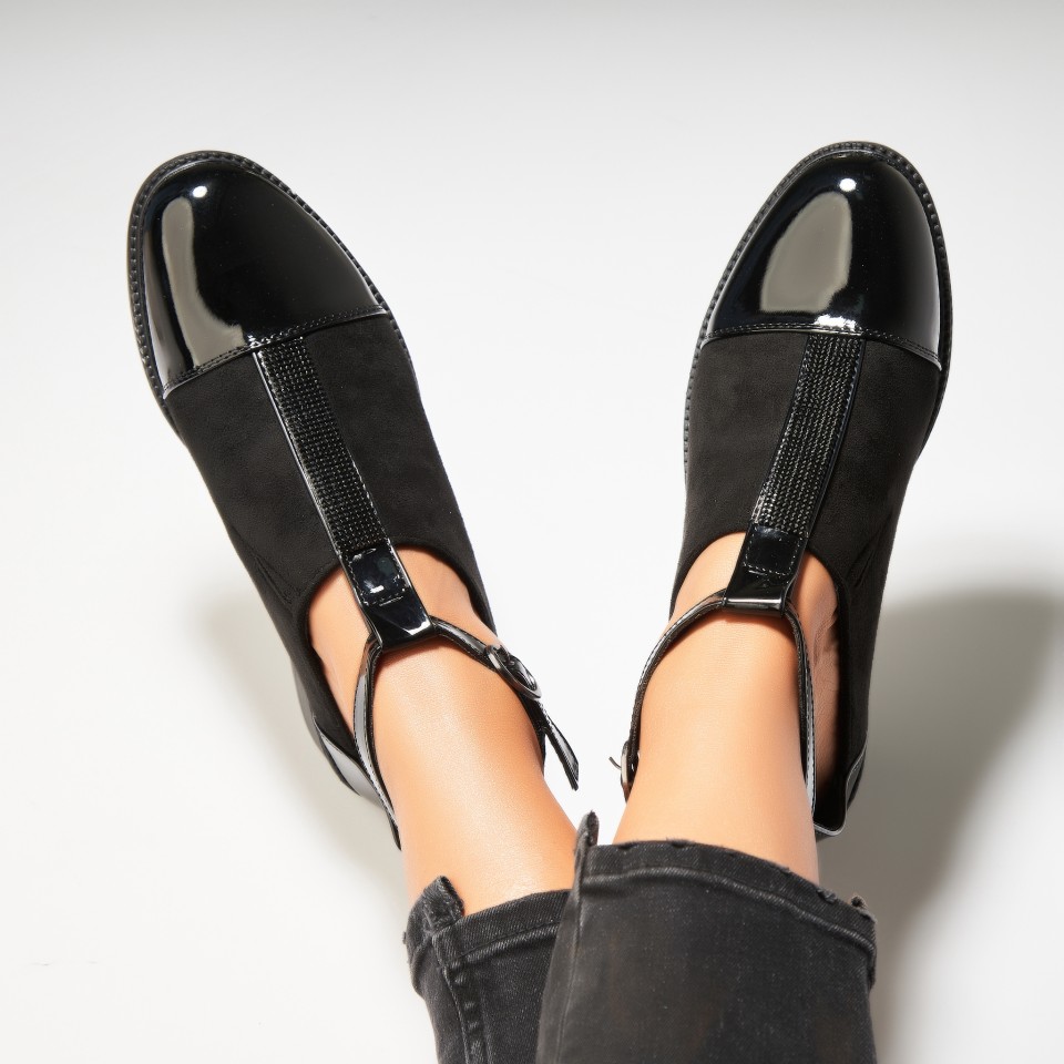 Poze Pantofi dama casual Negri din Piele Ecologica Intoarsa Alison2