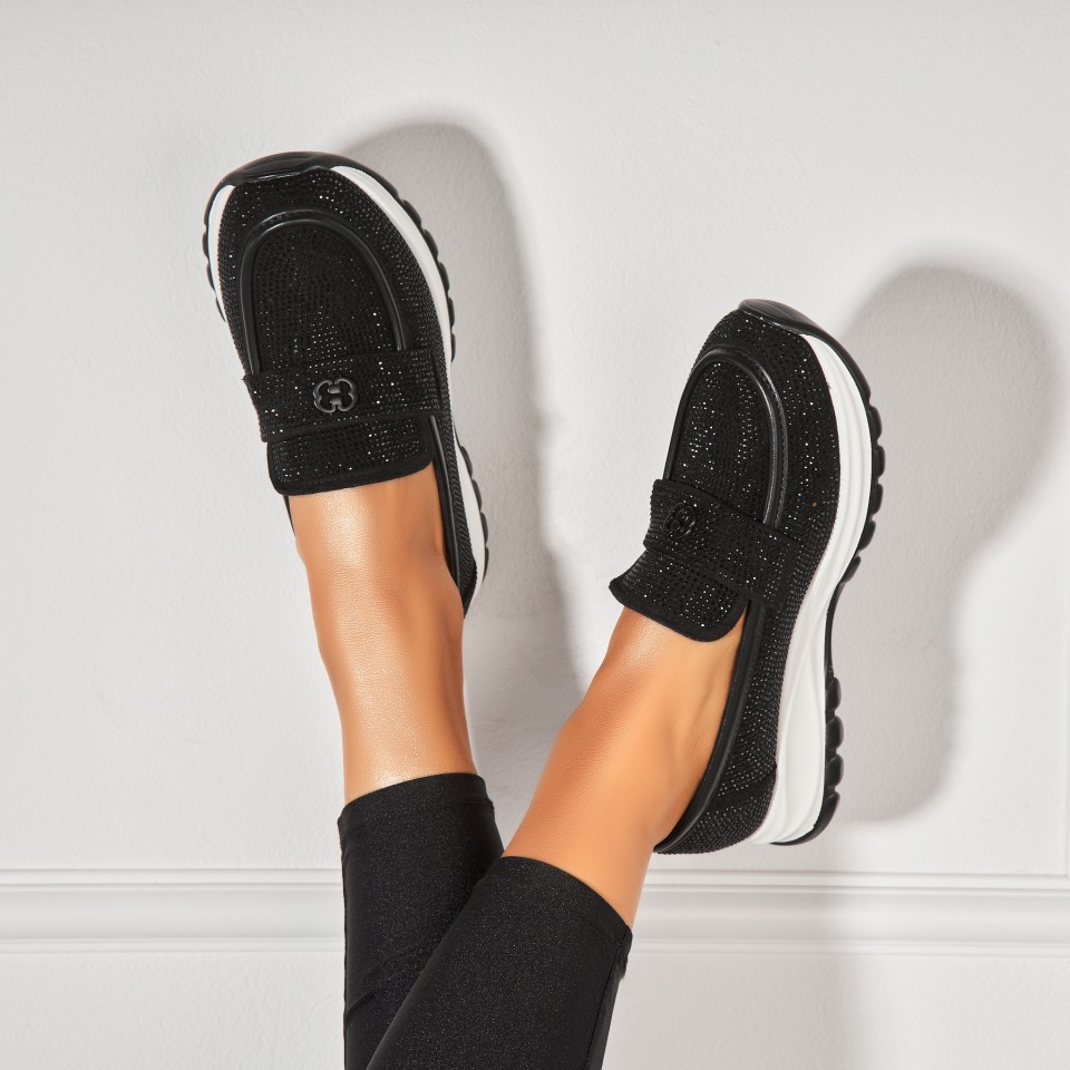 Poze Pantofi dama casual Negri din Piele Ecologica Intoarsa Laira2