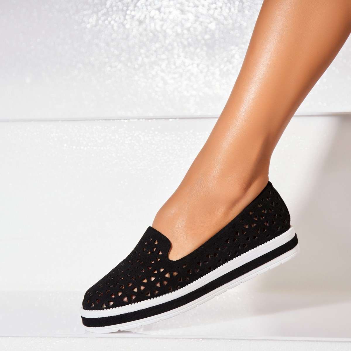 Poze Pantofi dama casual Negri din Piele Ecologica Intoarsa Marisol