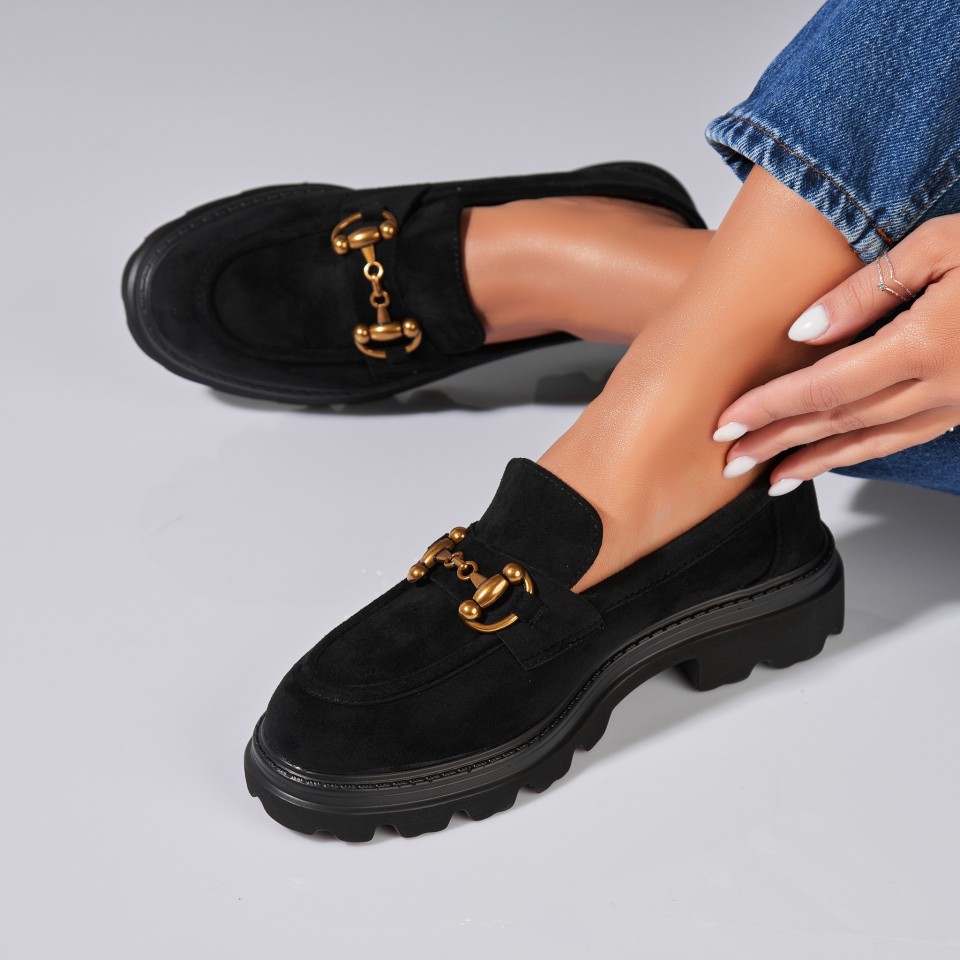 Poze Pantofi dama casual Negri din Piele Ecologica Intoarsa Maylin2