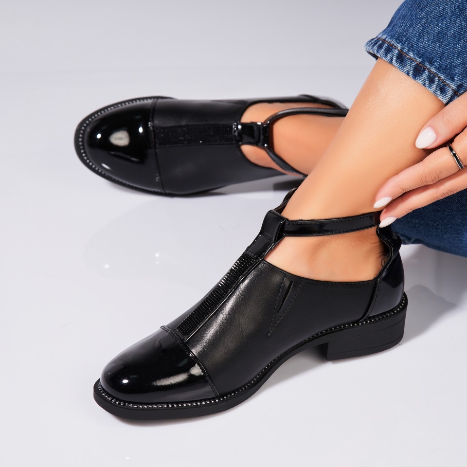 Poze Pantofi dama casual Negri din Piele Ecologica Irys