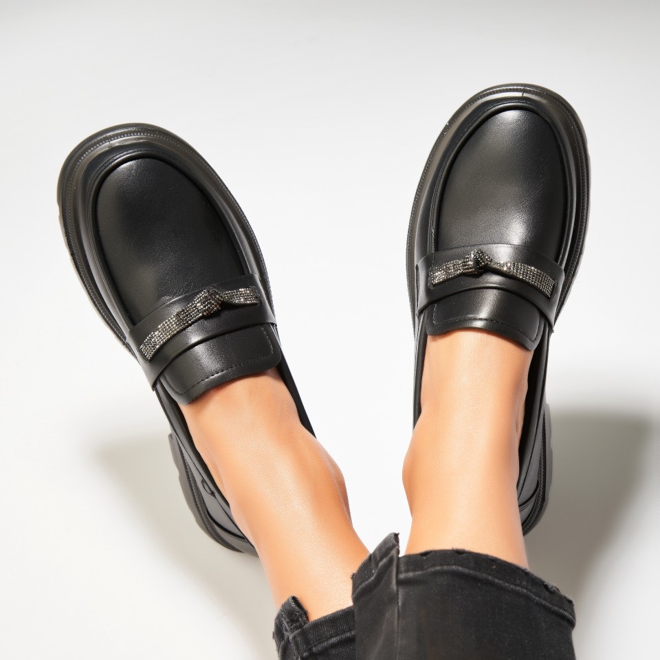 Pantofi dama casual Negri din Piele Ecologica Isiuwa