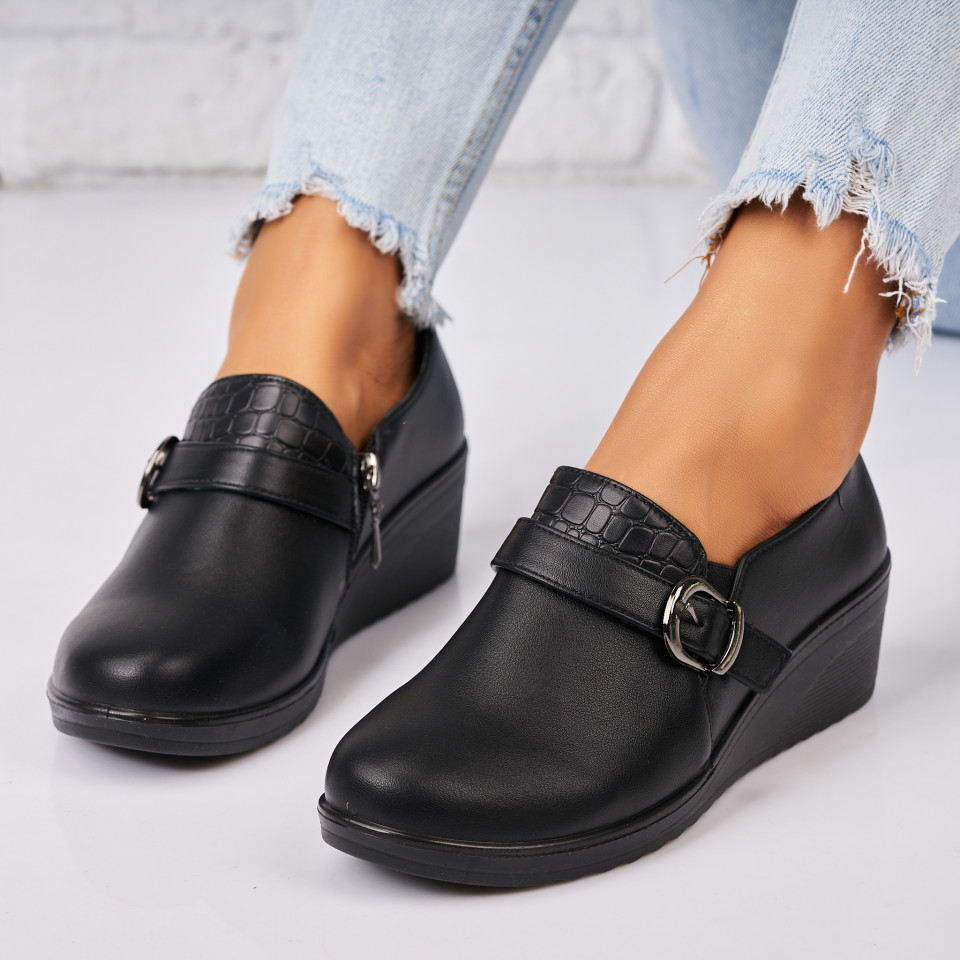 Poze Pantofi dama casual Negri din Piele Ecologica Kenlee