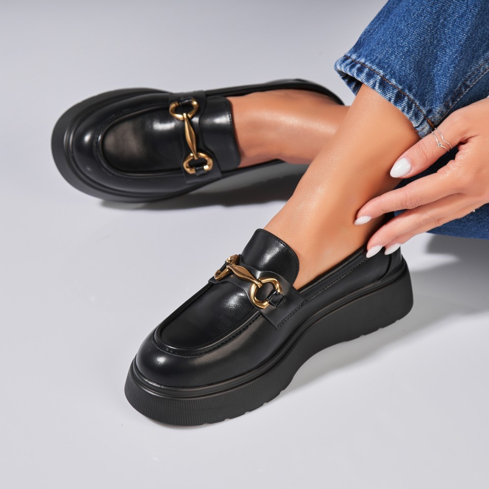 Poze Pantofi dama casual Negri din Piele Ecologica Kiyah