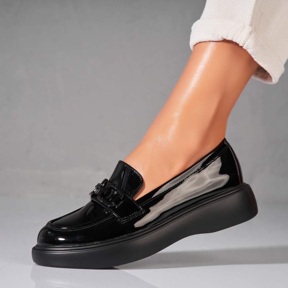 Poze Pantofi dama casual Negri din Piele Ecologica Lacuita Adalie