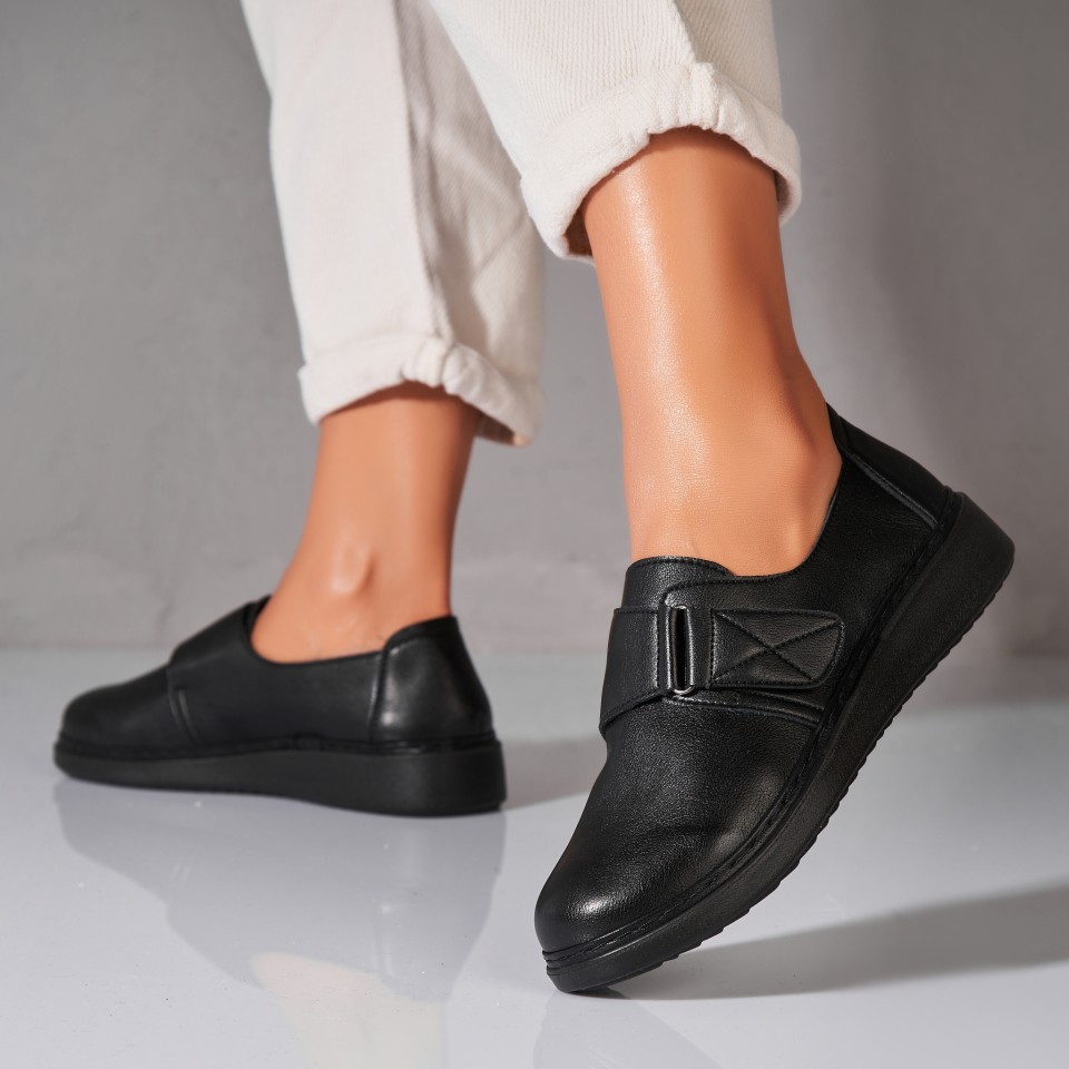 Poze Pantofi dama casual Negri din Piele Ecologica Nataly