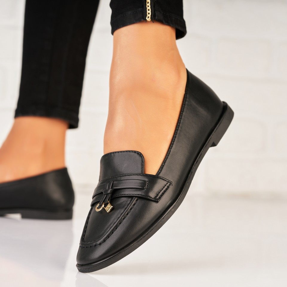 Poze Pantofi dama casual Negri din Piele Ecologica Sadaf