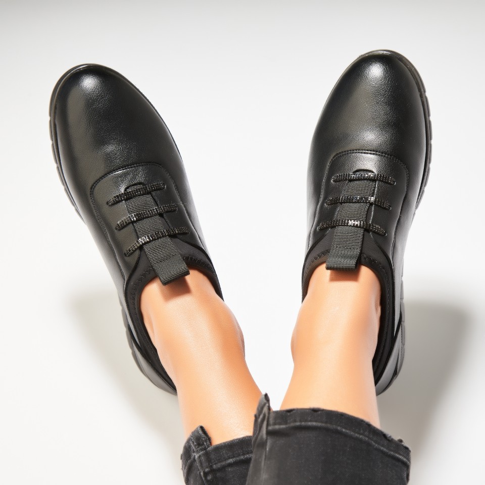 Poze Pantofi dama casual Negri din Piele Ecologica Sharvi