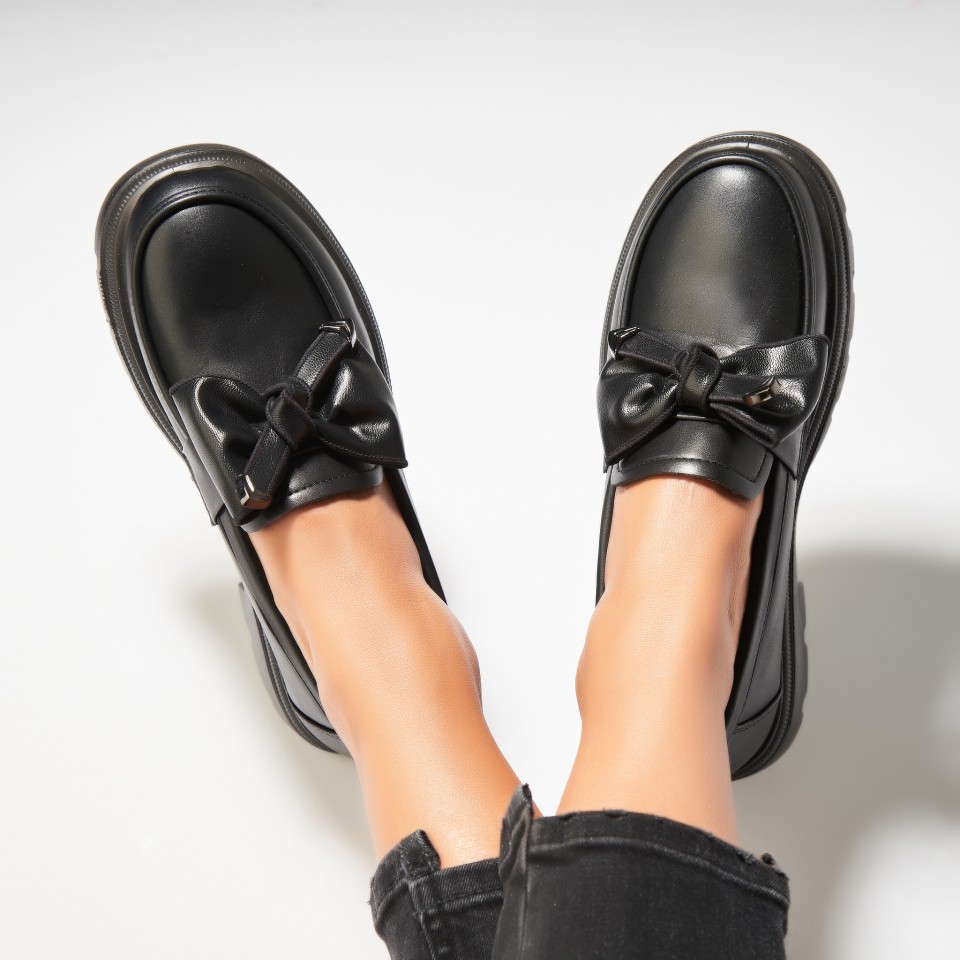 Poze Pantofi dama casual Negri din Piele Ecologica Zendaia