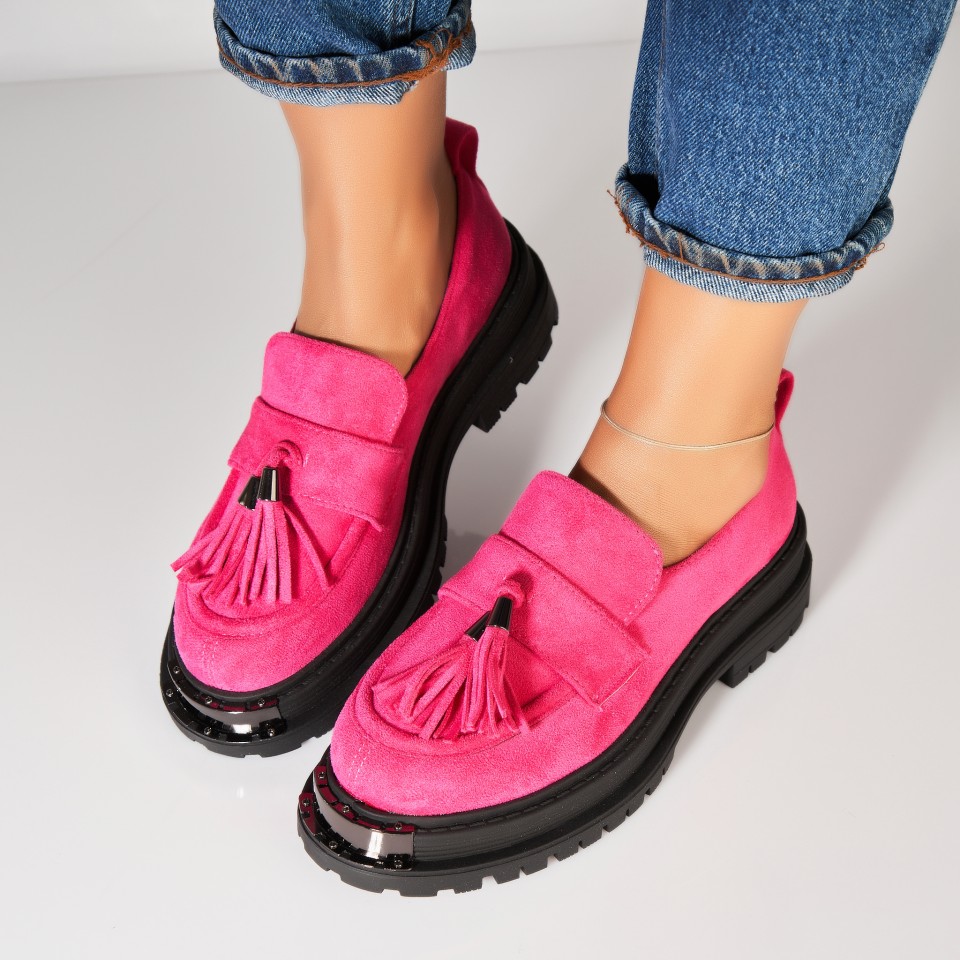 Poze Pantofi dama casual Roz din Piele Ecologica Intoarsa Hawwa