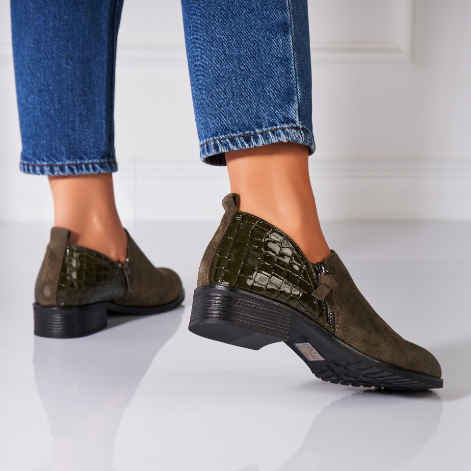 Poze Pantofi dama casual Verzi din Piele Ecologica Intoarsa Emberly