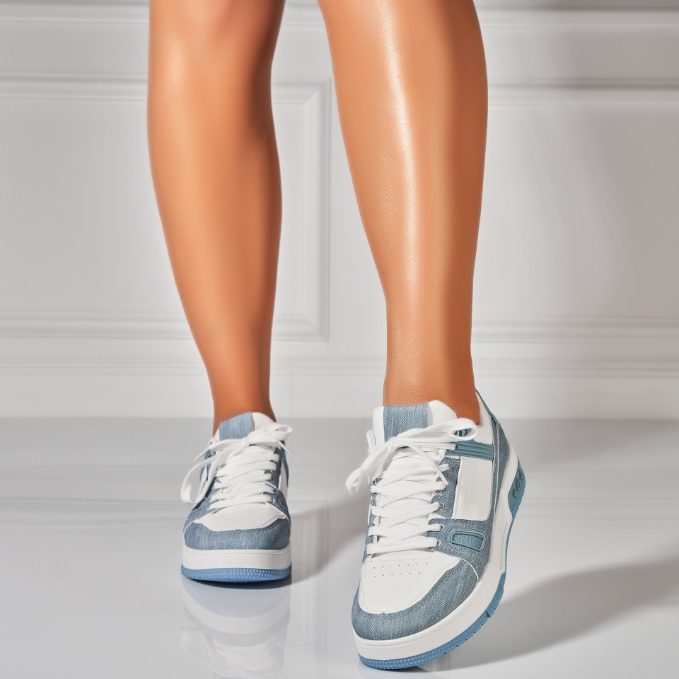 Poze Adidasi Dama Albastri din Piele Ecologica Alwin