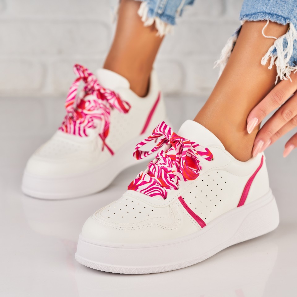 Adidasi Dama Albi din Piele Ecologica Ifunany