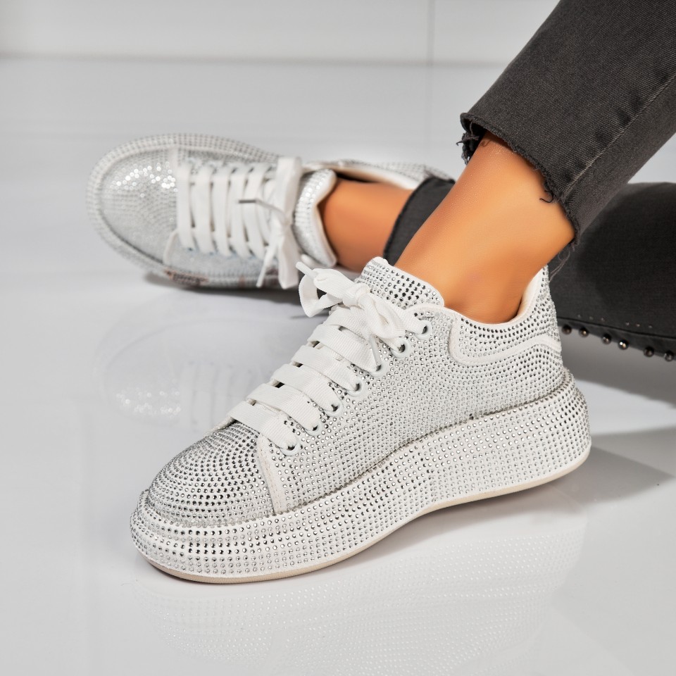 Poze Adidași damă Albi din Piele Ecologica Intoarsa Nikky