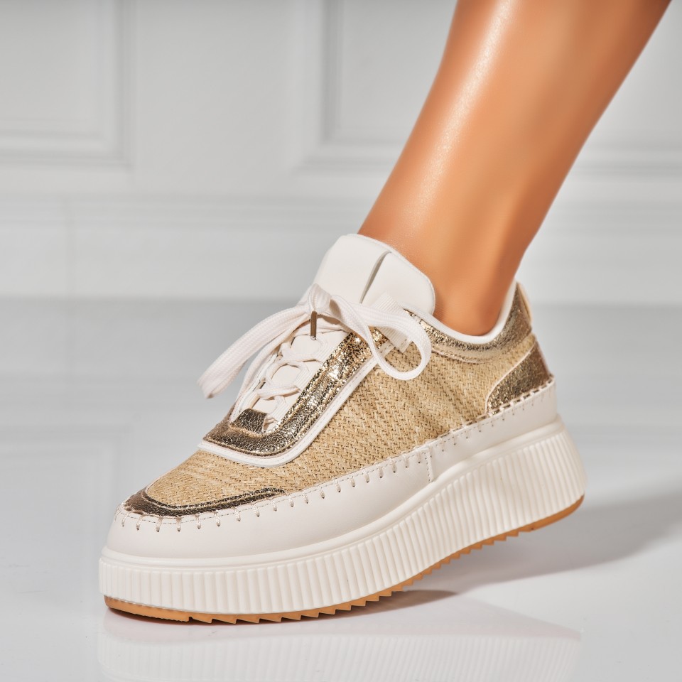 Poze Adidasi Dama Auriu din Textil Jakel