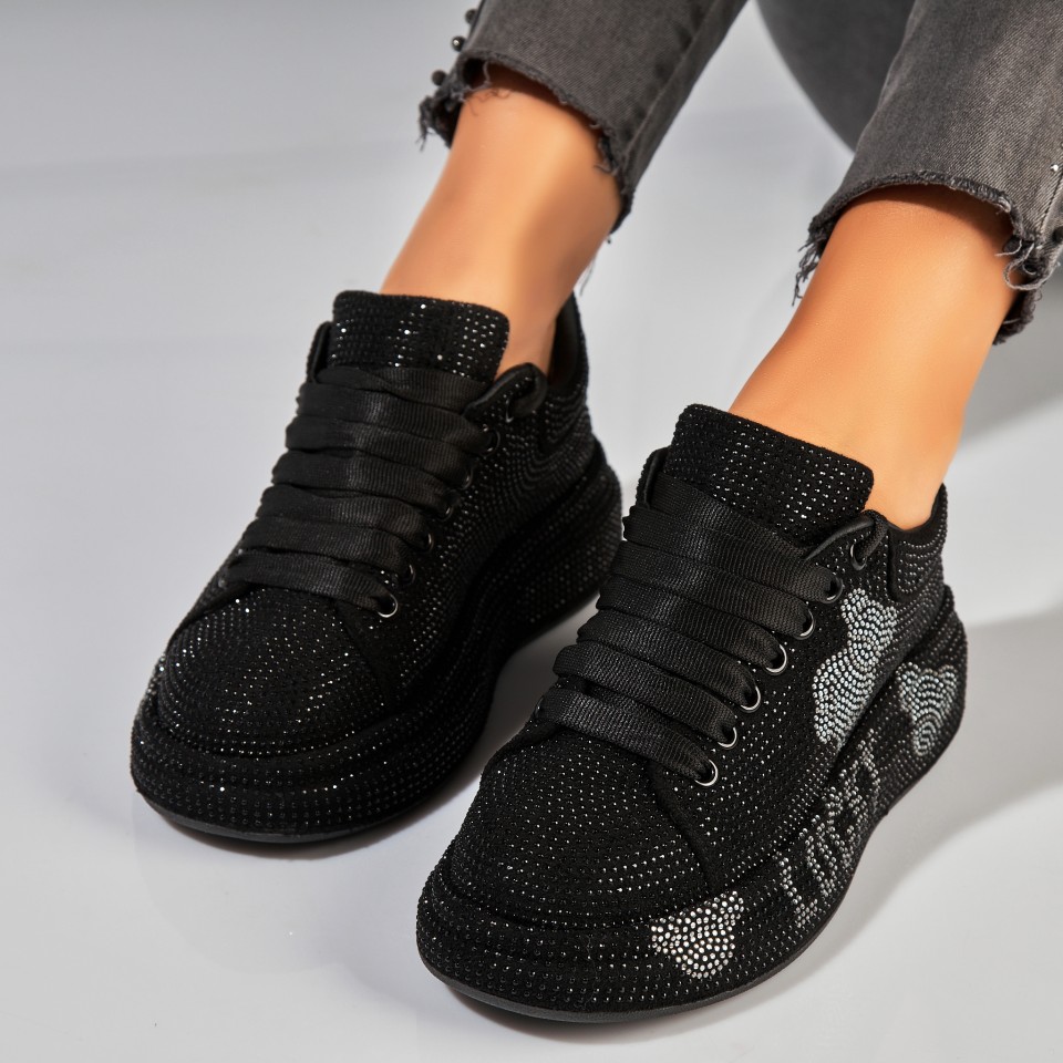 Poze Adidași damă Negri din Piele Ecologica Intoarsa Nikky