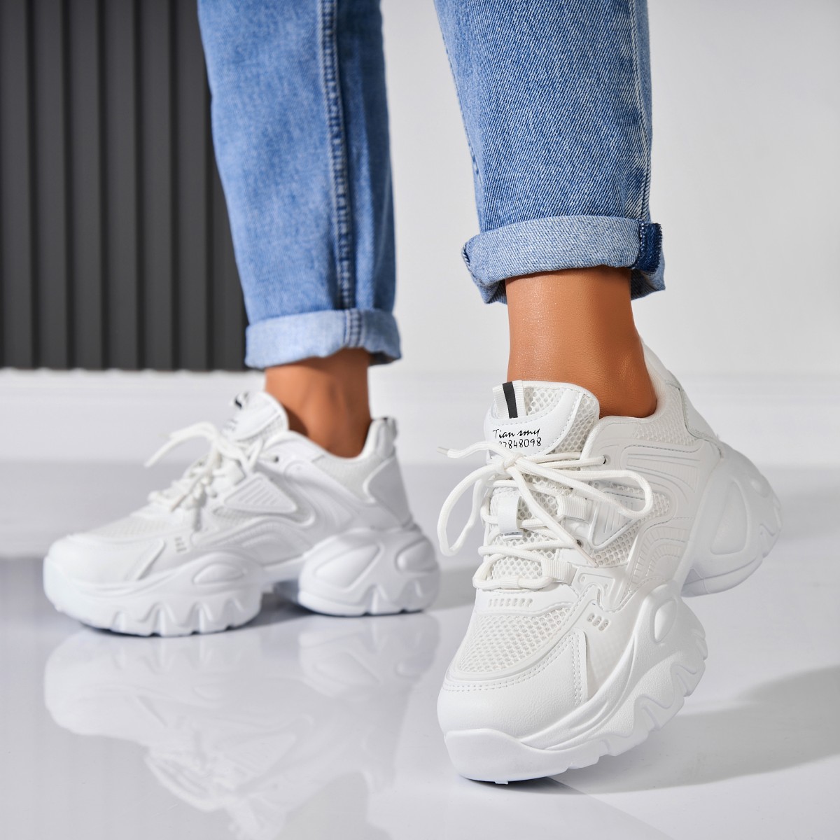 Poze Adidași damă Piele Ecologica Alb Kaziya