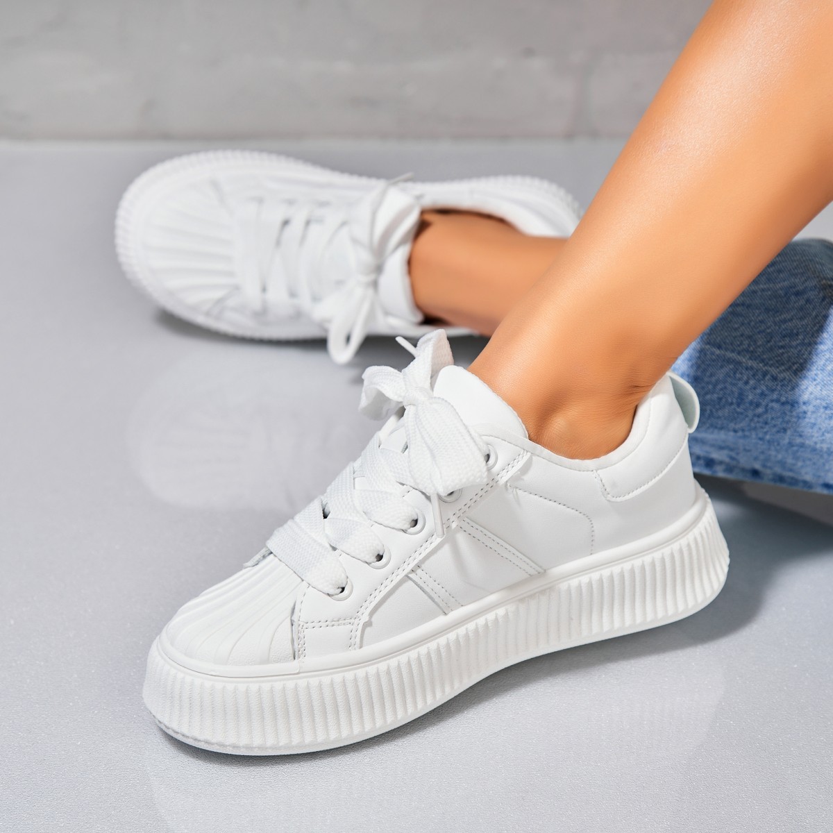 Poze Adidași damă Piele Ecologica Alb Lainy