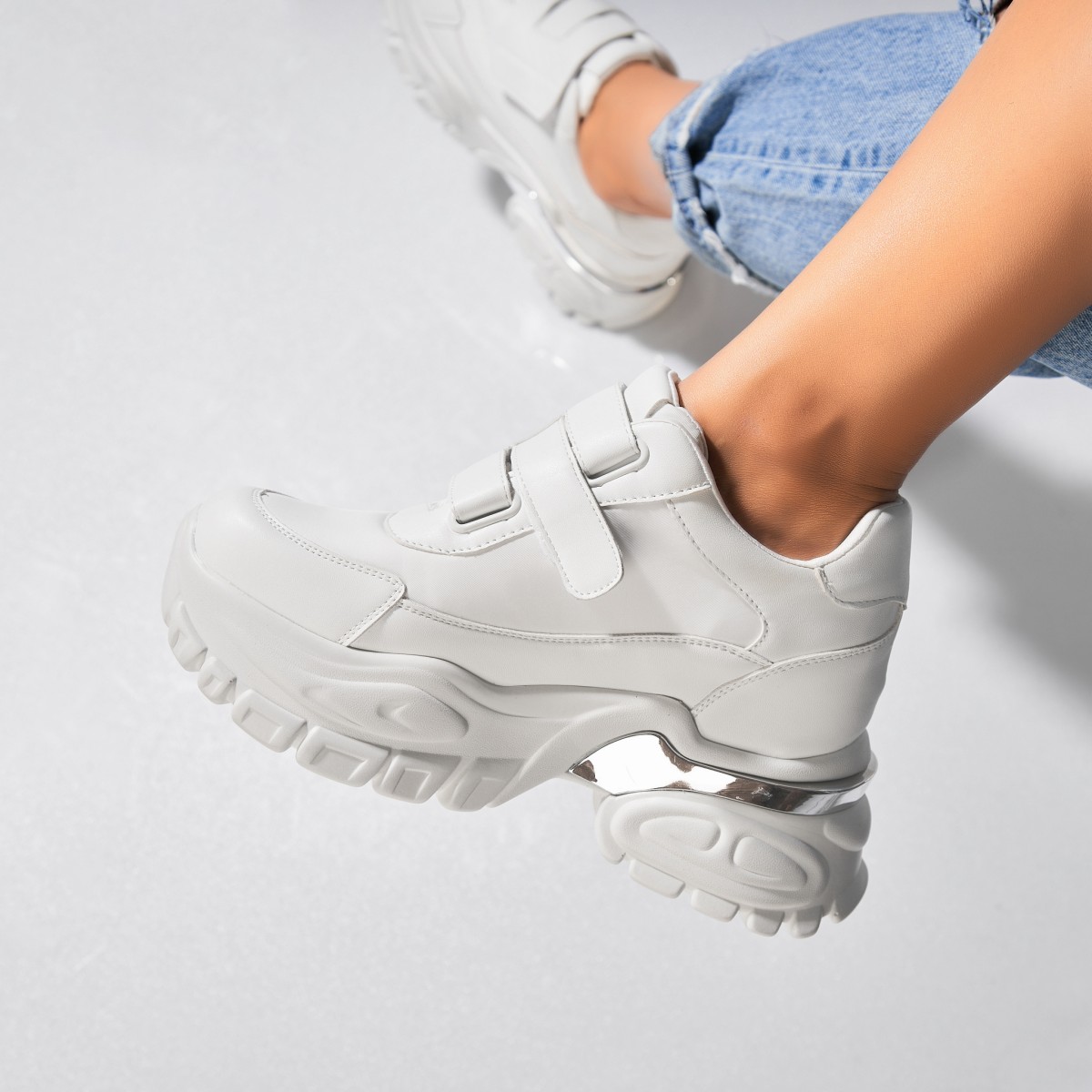 Poze Adidași damă Piele Ecologica Alb Maili