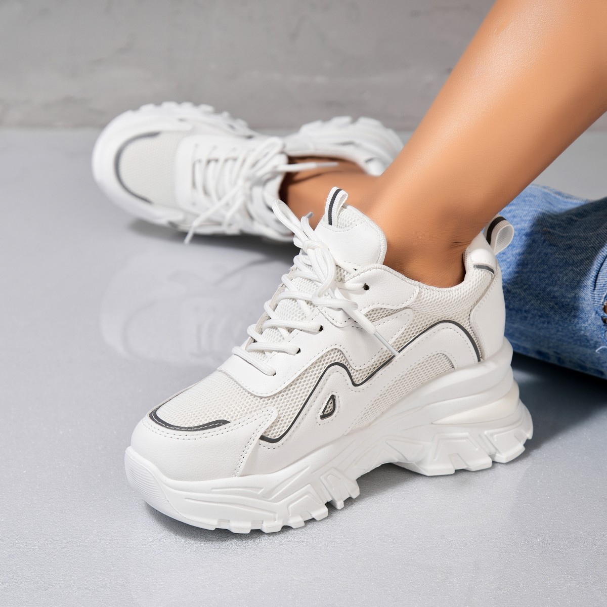 Poze Adidași damă Piele Ecologica Alb Skie