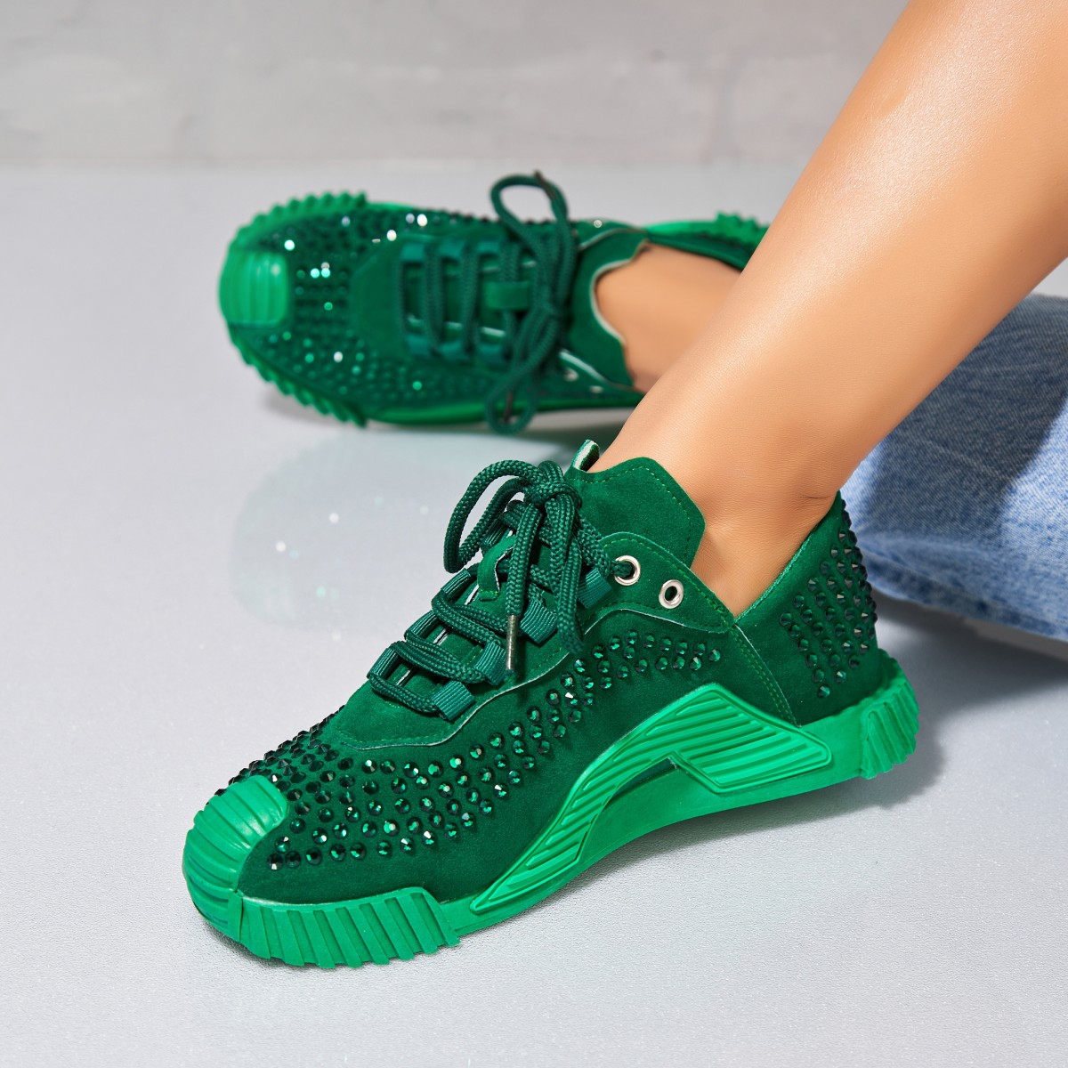 Poze Adidași damă Piele Ecologica Intoarsa Verde Salesi