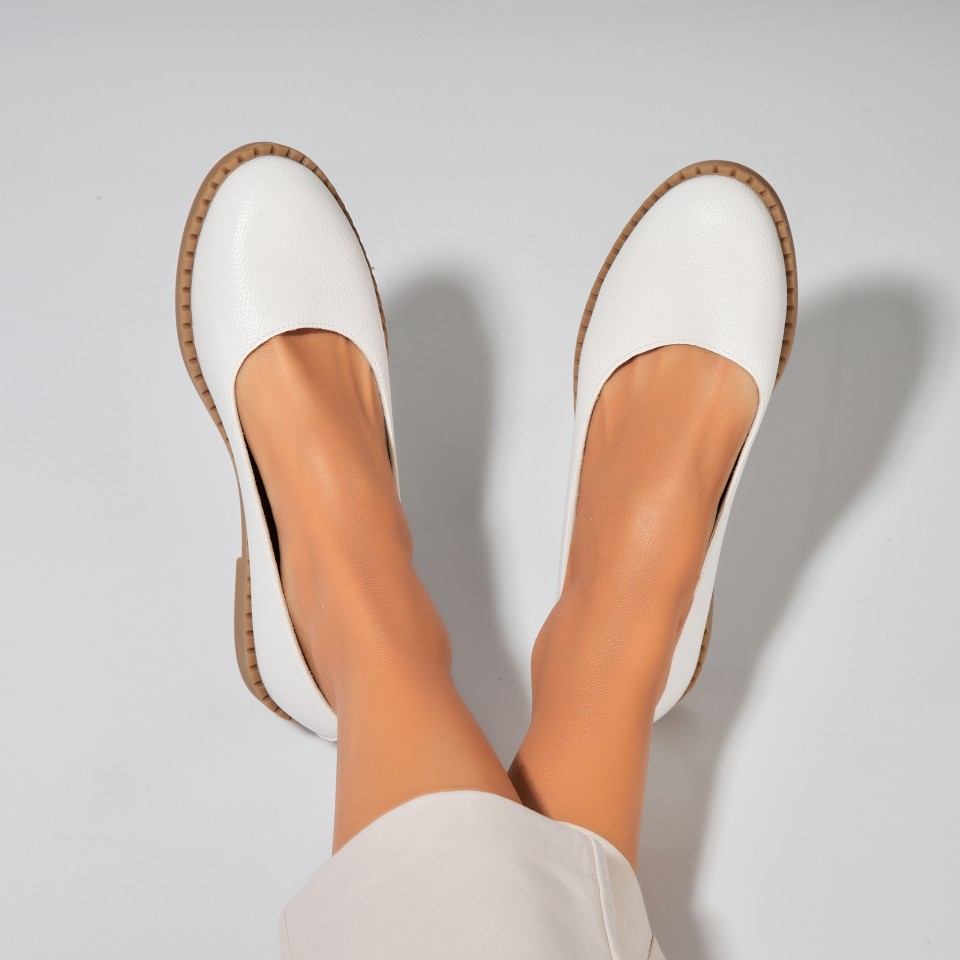Poze Balerini dama Piele Ecologica Alb Esmy