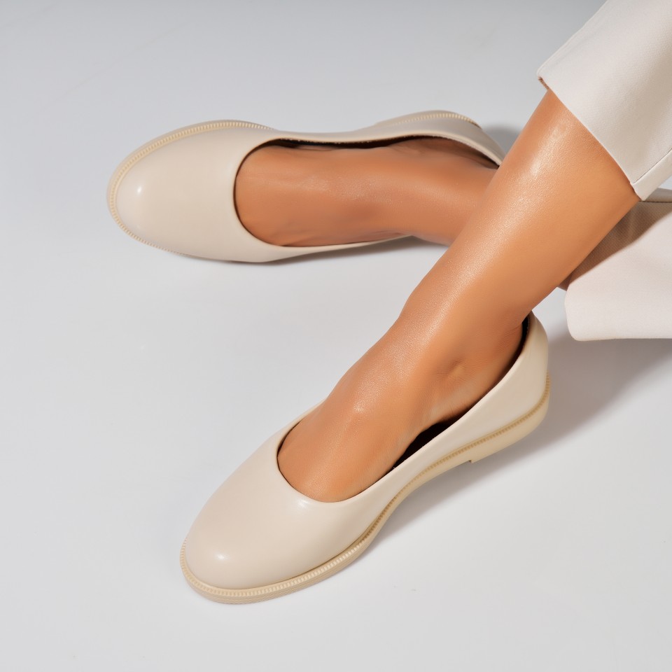 Poze Balerini dama Piele Ecologica Bej Jalecia