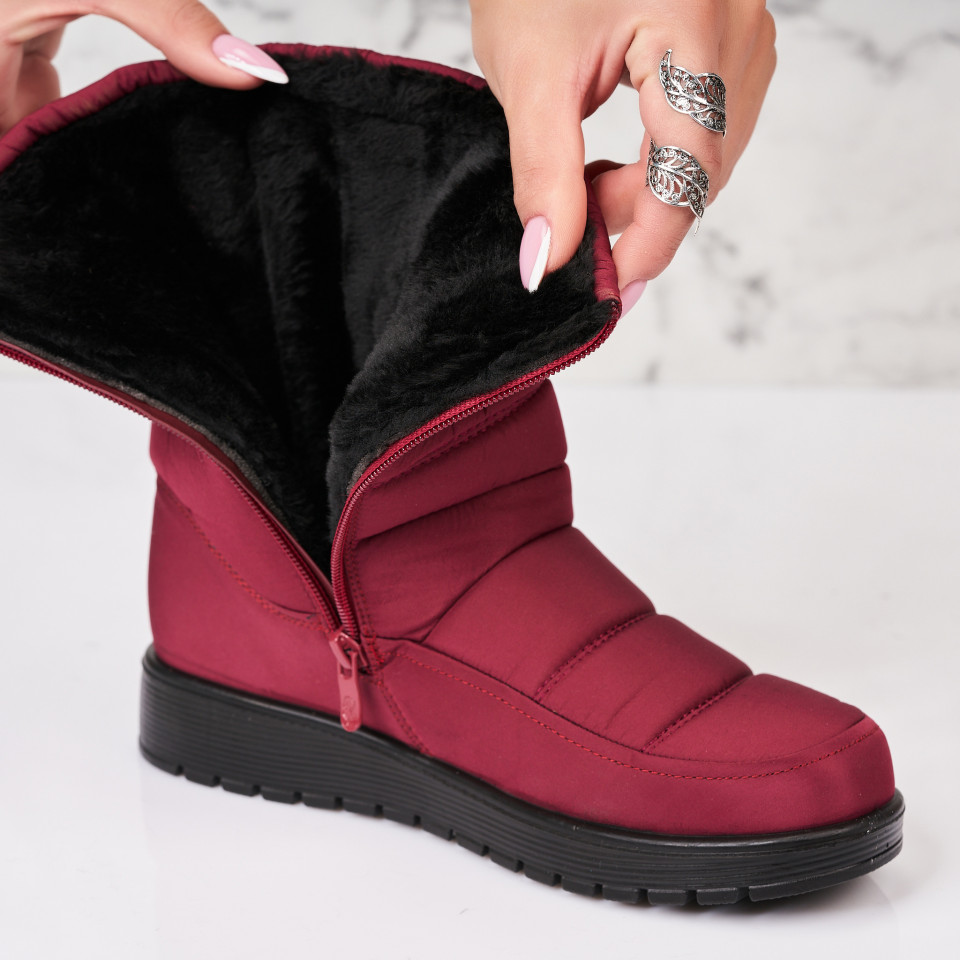 Poze Cizme Dama Imblanite Bordo din Fas Cameryn