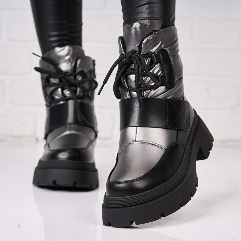 Poze Ghete Dama Imblanite Bronz din Piele Ecologica Akiva