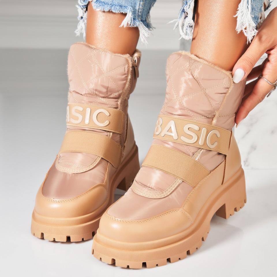 Poze Ghete Dama Toamna Kaki din Piele Ecologica Lylia