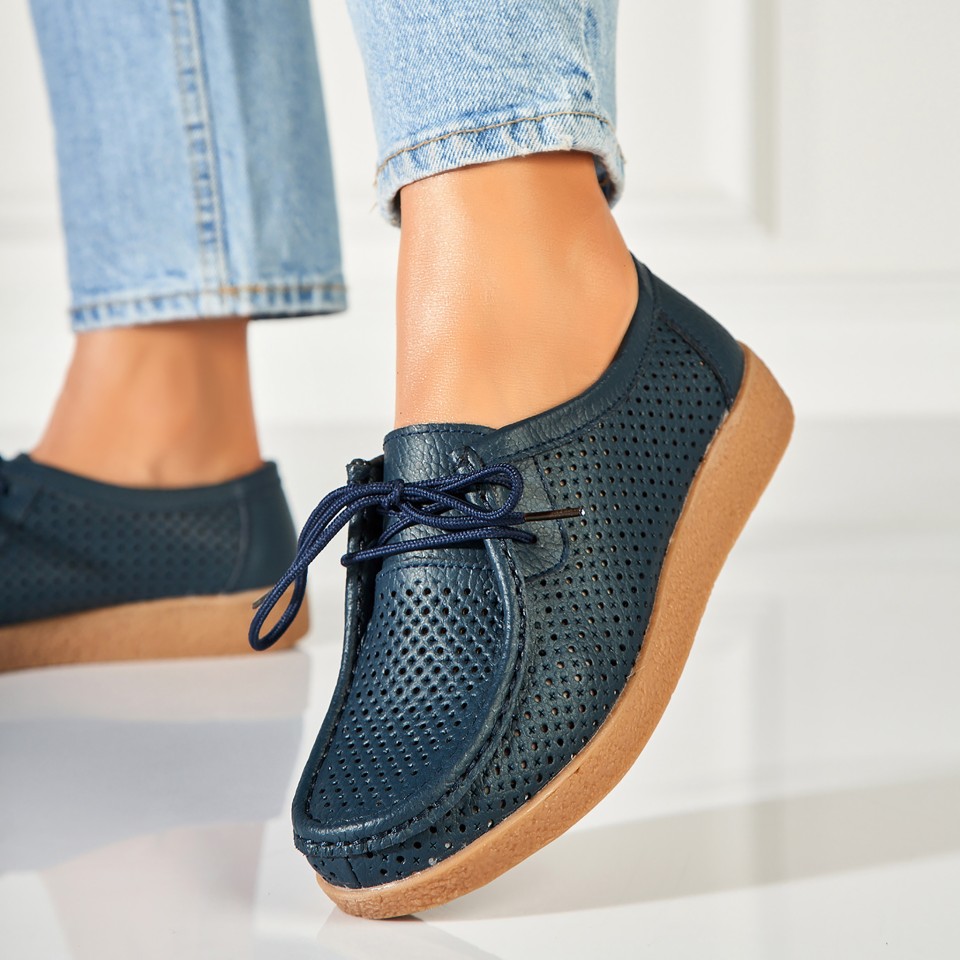 Poze Mocasini dama Piele Naturala Bleumarin Jyana