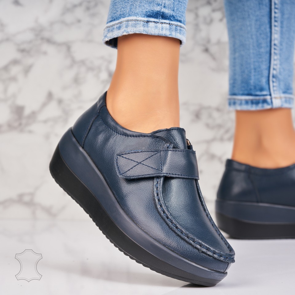 Poze Mocasini dama Piele Naturala Bleumarin Saya