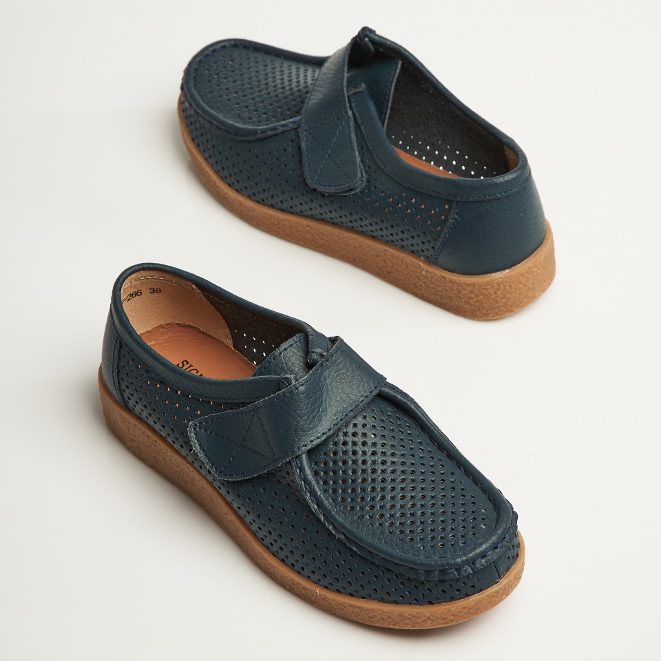 Poze Mocasini dama Piele Naturala Bleumarin Takari