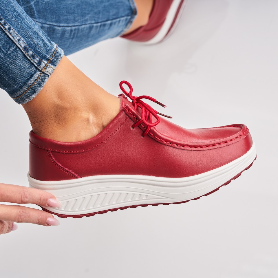 Poze Mocasini dama Piele Naturala Bordo Judea