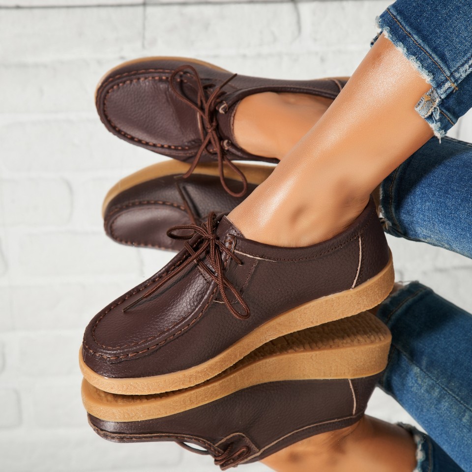 Poze Mocasini dama Piele Naturala Maro Harla