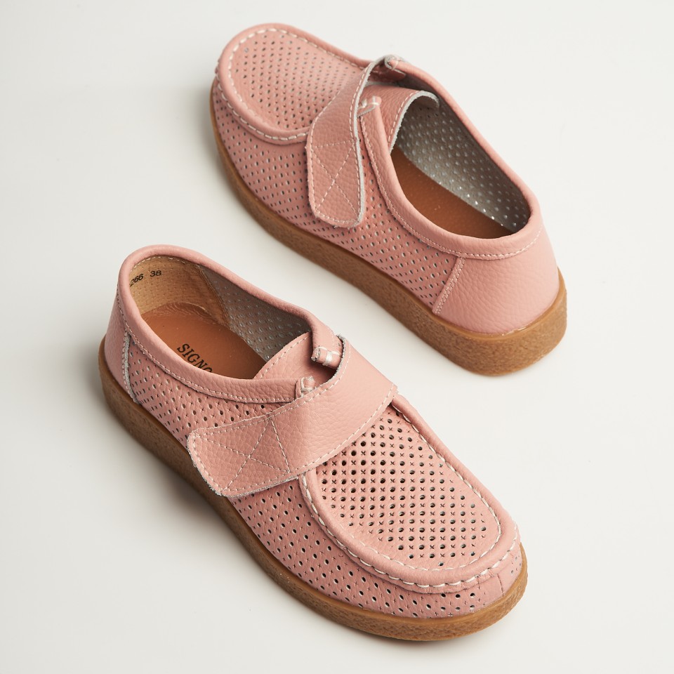 Poze Mocasini dama Piele Naturala Roz Takari