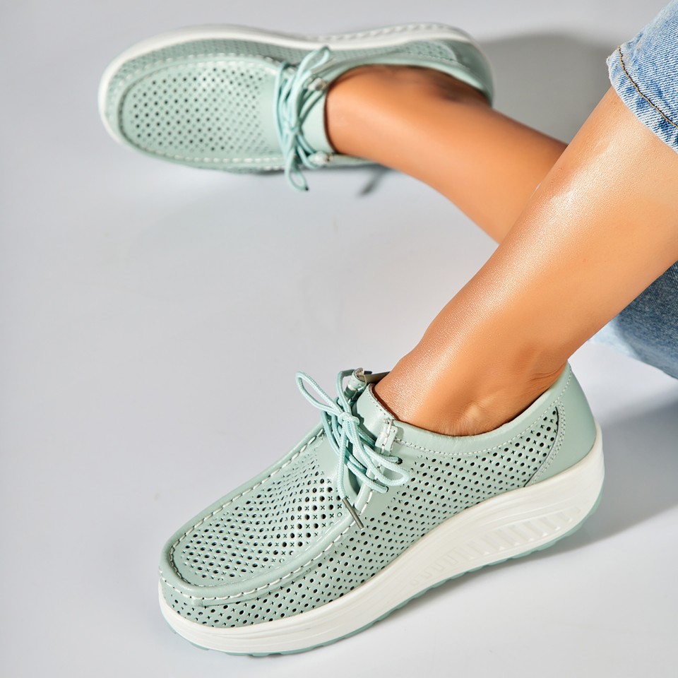 Poze Mocasini dama Piele Naturala Turcoaz Haya