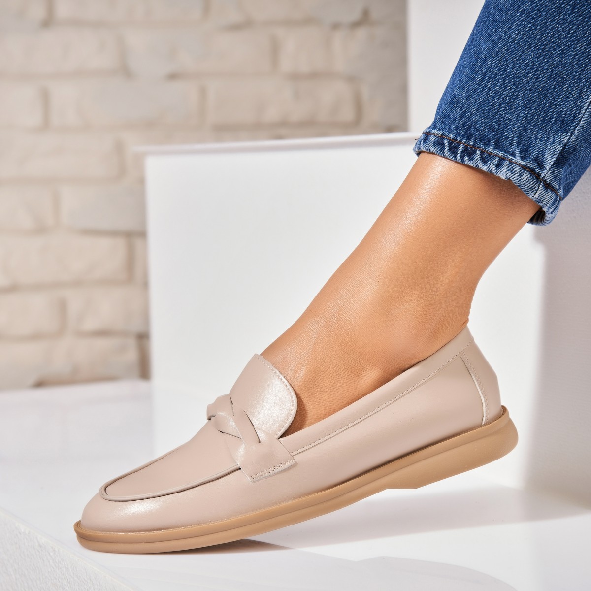 Poze Pantofi dama casual Bej din Piele Ecologica Osmara