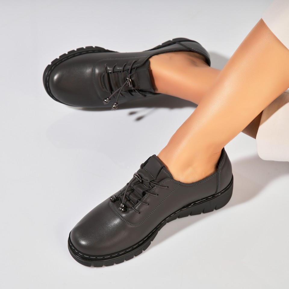 Poze Pantofi dama casual Gri din Piele Ecologica Ettel