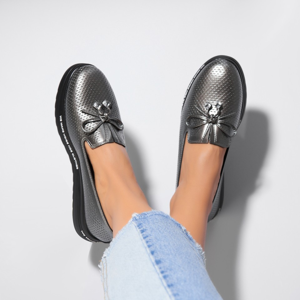 Poze Pantofi dama casual Gri din Piele Ecologica Romey